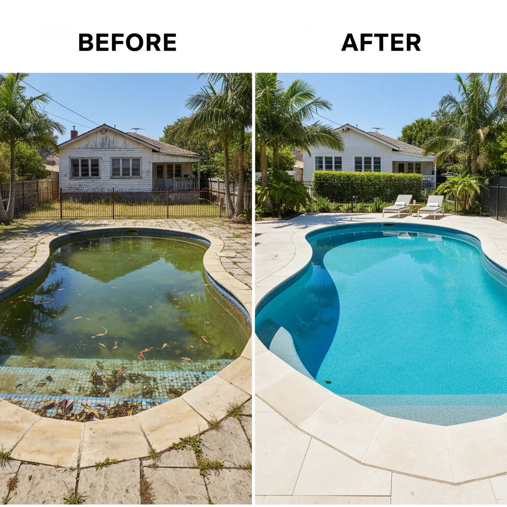 Stunning before-and-after transformation of a renovated Sydney pool