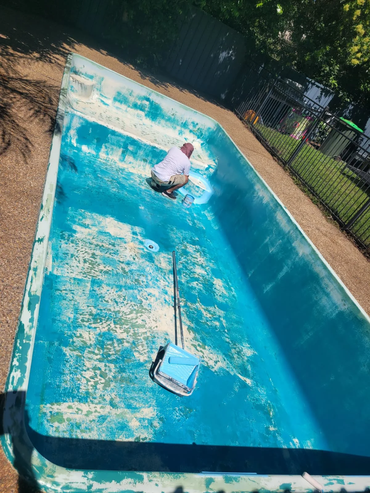 Pool Renovation Gallery Sydney 9 Fiberglass pool before and after images Before image