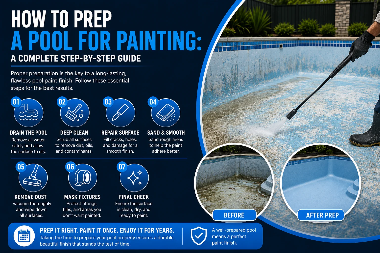 How to prep a pool for painting