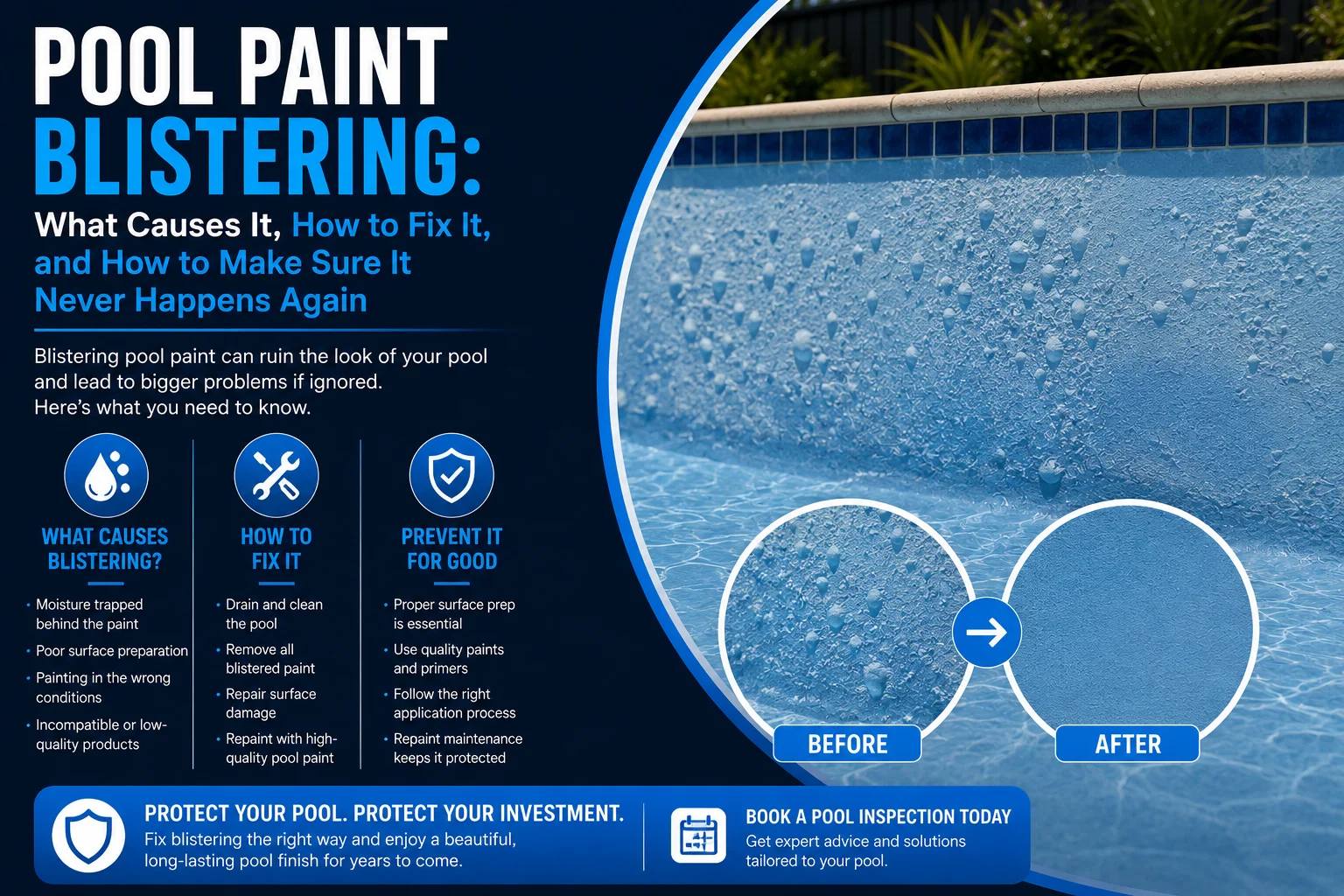 Pool paint blistering